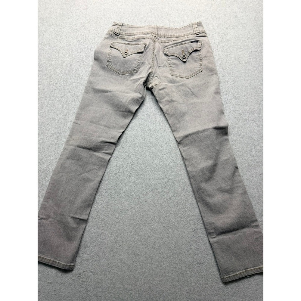 Angels Jeans Womens Gray Straight Leg Denim Pants Double Button Size 7/8 - Picture 9 of 11